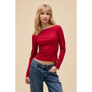 Daydreamer Solid Boatneck Long Sleeve in Red Size Large retails $55 NWT